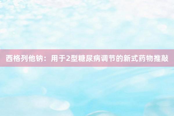 西格列他钠：用于2型糖尿病调节的新式药物推敲